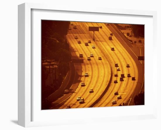 California, Los Angeles, Route 101 and Downtown, USA-Alan Copson-Framed Photographic Print