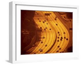 California, Los Angeles, Route 101 and Downtown, USA-Alan Copson-Framed Photographic Print