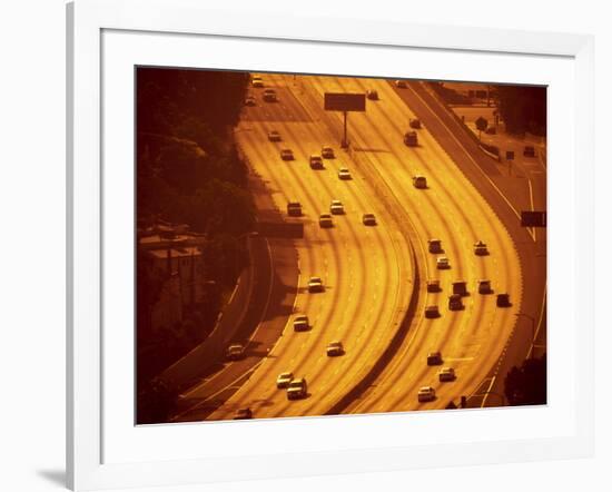 California, Los Angeles, Route 101 and Downtown, USA-Alan Copson-Framed Photographic Print