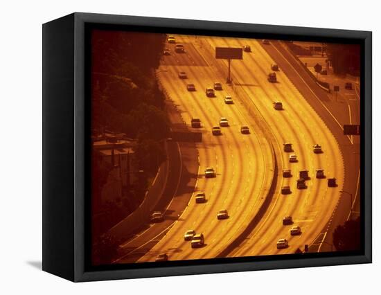 California, Los Angeles, Route 101 and Downtown, USA-Alan Copson-Framed Stretched Canvas