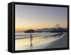 California, Los Angeles, Santa Monica Beach, Pier and Ferris Wheel, USA-Michele Falzone-Framed Stretched Canvas