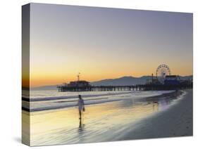 California, Los Angeles, Santa Monica Beach, Pier and Ferris Wheel, USA-Michele Falzone-Stretched Canvas