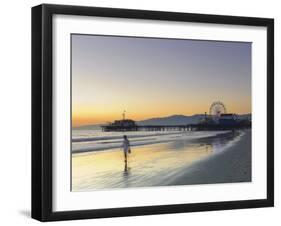 California, Los Angeles, Santa Monica Beach, Pier and Ferris Wheel, USA-Michele Falzone-Framed Photographic Print