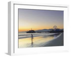 California, Los Angeles, Santa Monica Beach, Pier and Ferris Wheel, USA-Michele Falzone-Framed Photographic Print