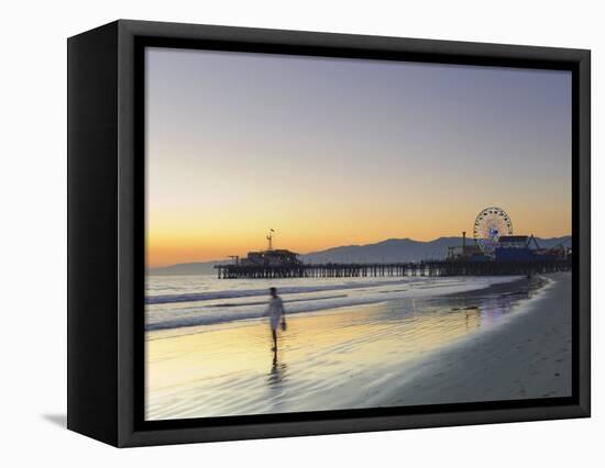 California, Los Angeles, Santa Monica Beach, Pier and Ferris Wheel, USA-Michele Falzone-Framed Stretched Canvas