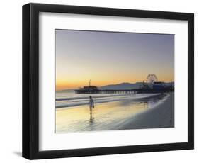 California, Los Angeles, Santa Monica Beach, Pier and Ferris Wheel, USA-Michele Falzone-Framed Photographic Print