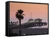 California, Los Angeles, Santa Monica, Santa Monica Pier, Dusk, USA-Walter Bibikow-Framed Stretched Canvas