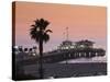 California, Los Angeles, Santa Monica, Santa Monica Pier, Dusk, USA-Walter Bibikow-Stretched Canvas