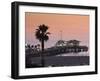 California, Los Angeles, Santa Monica, Santa Monica Pier, Dusk, USA-Walter Bibikow-Framed Photographic Print