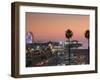 California, Los Angeles, Santa Monica, Santa Monica Pier, Dusk, USA-Walter Bibikow-Framed Photographic Print