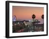 California, Los Angeles, Santa Monica, Santa Monica Pier, Dusk, USA-Walter Bibikow-Framed Photographic Print