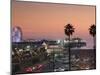 California, Los Angeles, Santa Monica, Santa Monica Pier, Dusk, USA-Walter Bibikow-Mounted Photographic Print