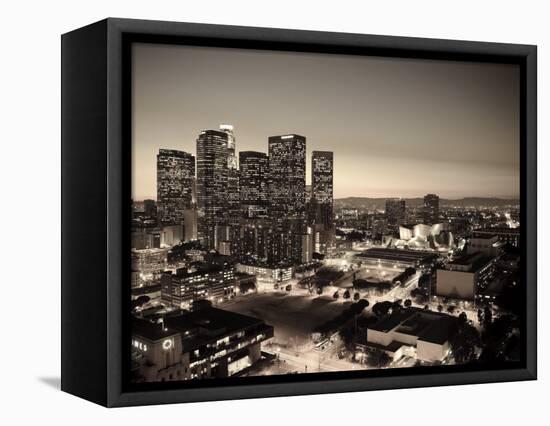 California, Los Angeles, Skyline of Downtown Los Angeles, USA-Michele Falzone-Framed Stretched Canvas