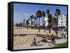 California, Los Angeles, Venice Beach, People Cycling on the Cycle Path, USA-Christian Kober-Framed Stretched Canvas