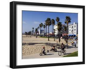 California, Los Angeles, Venice Beach, People Cycling on the Cycle Path, USA-Christian Kober-Framed Photographic Print