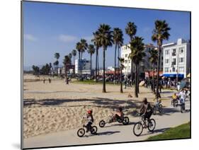 California, Los Angeles, Venice Beach, People Cycling on the Cycle Path, USA-Christian Kober-Mounted Photographic Print