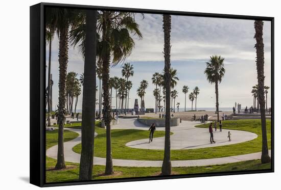 California, Los Angeles, Venice, Beachfront Park-Walter Bibikow-Framed Stretched Canvas