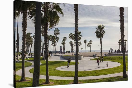 California, Los Angeles, Venice, Beachfront Park-Walter Bibikow-Stretched Canvas