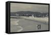 California, Los Angeles, Venice, Elevated Beach View from Venice Pier-Walter Bibikow-Framed Stretched Canvas
