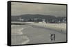 California, Los Angeles, Venice, Elevated Beach View from Venice Pier-Walter Bibikow-Framed Stretched Canvas