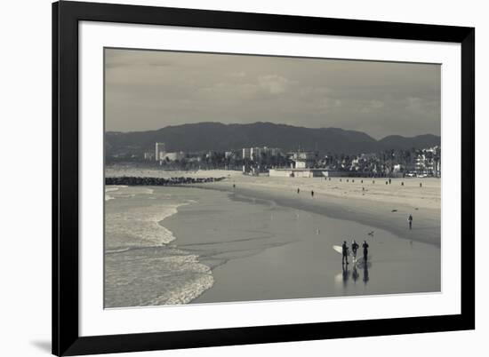 California, Los Angeles, Venice, Elevated Beach View from Venice Pier-Walter Bibikow-Framed Photographic Print