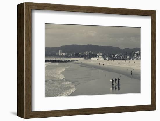California, Los Angeles, Venice, Elevated Beach View from Venice Pier-Walter Bibikow-Framed Photographic Print