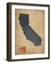 California Map Denim Jeans Style-Michael Tompsett-Framed Art Print