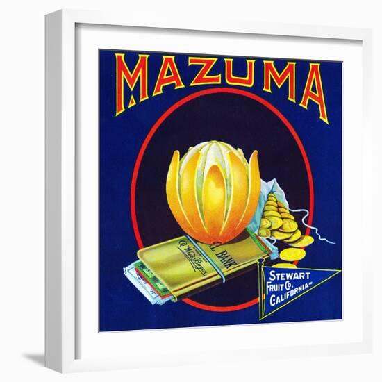 California, Mazuma Brand Citrus Label-Lantern Press-Framed Art Print