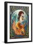 California - Mermaid-Lantern Press-Framed Art Print