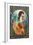 California - Mermaid-Lantern Press-Framed Art Print