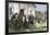 California Mission with Padres, Spanish Soldiers, and Native Americans-null-Framed Giclee Print