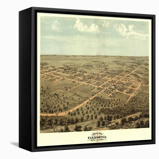 California, Missouri - Panoramic Map-Lantern Press-Framed Stretched Canvas