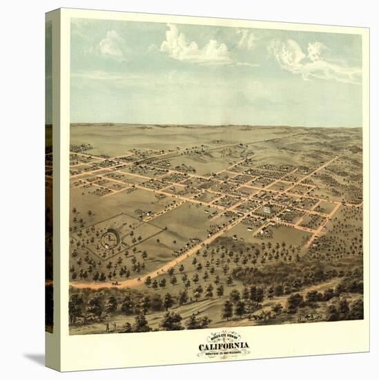 California, Missouri - Panoramic Map-Lantern Press-Stretched Canvas