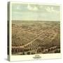 California, Missouri - Panoramic Map-Lantern Press-Stretched Canvas