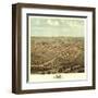 California, Missouri - Panoramic Map-Lantern Press-Framed Art Print