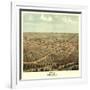 California, Missouri - Panoramic Map-Lantern Press-Framed Art Print