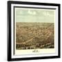 California, Missouri - Panoramic Map-Lantern Press-Framed Art Print