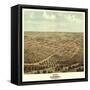 California, Missouri - Panoramic Map-Lantern Press-Framed Stretched Canvas