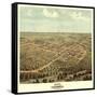 California, Missouri - Panoramic Map-Lantern Press-Framed Stretched Canvas