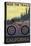 California - Mountain Bike Scene-Lantern Press-Stretched Canvas
