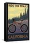 California - Mountain Bike Scene-Lantern Press-Framed Stretched Canvas