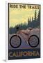 California - Mountain Bike Scene-Lantern Press-Framed Art Print