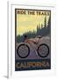 California - Mountain Bike Scene-Lantern Press-Framed Art Print