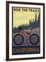 California - Mountain Bike Scene-Lantern Press-Framed Art Print