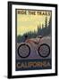 California - Mountain Bike Scene-Lantern Press-Framed Art Print