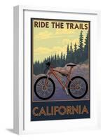 California - Mountain Bike Scene-Lantern Press-Framed Art Print