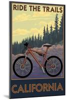 California - Mountain Bike Scene-Lantern Press-Mounted Art Print