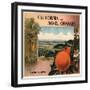 California Navel Oranges Brand - Pomona, California - Citrus Crate Label-Lantern Press-Framed Art Print