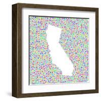 California Outline in a Square Icon-aperitivi-Framed Art Print