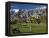 California, Palm Springs, Desert Princess Golf Course and Mountains, Winter, USA-Walter Bibikow-Framed Stretched Canvas